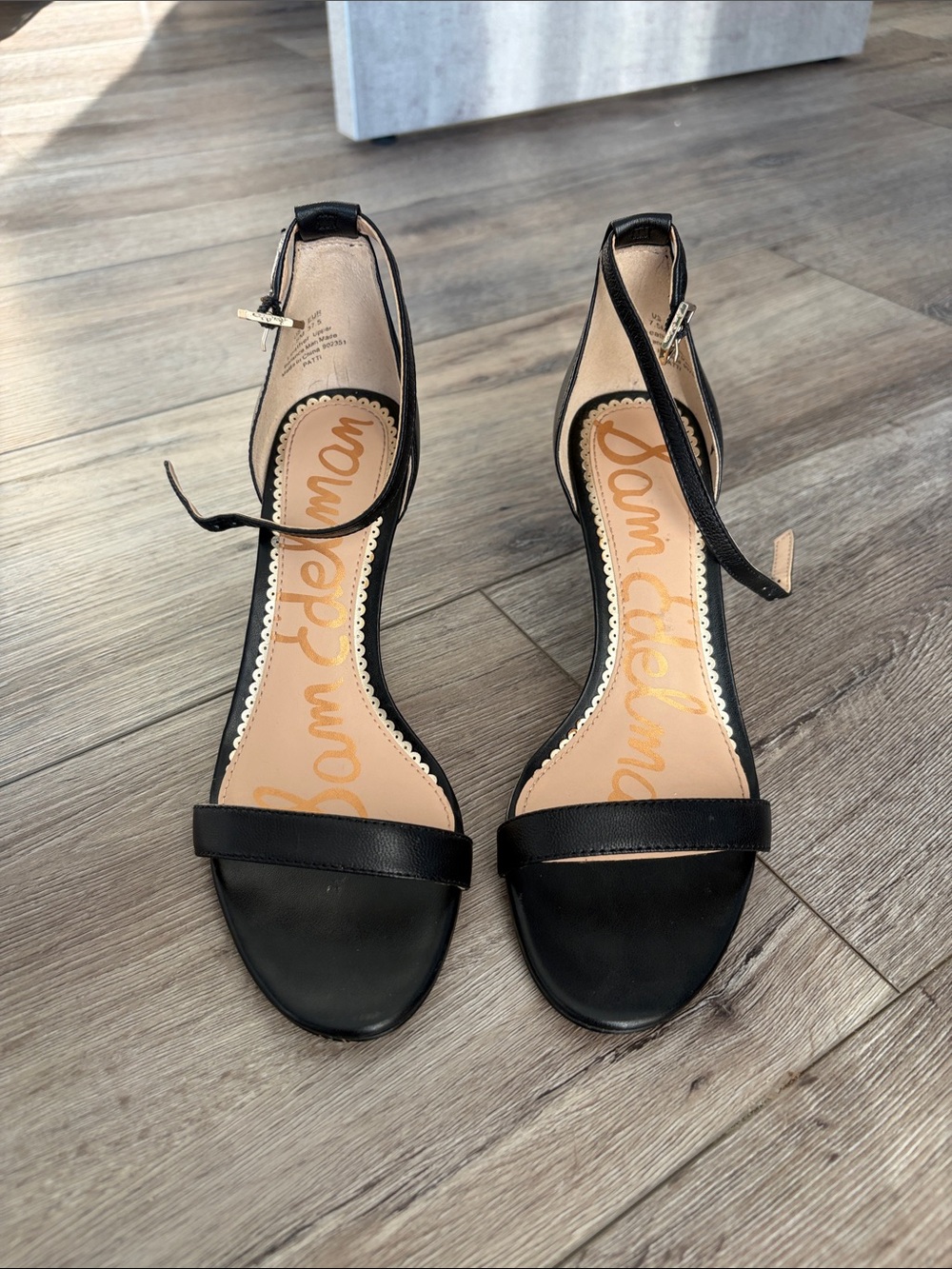 Black open toe heels